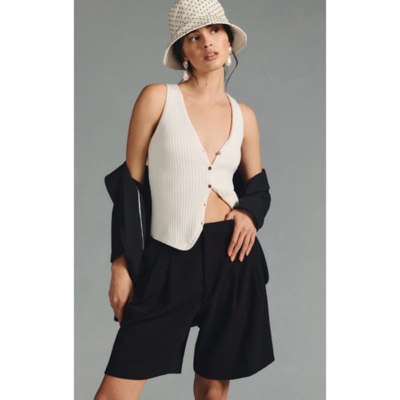 Anthropologie Avery Pleated Short Trousers 6 - Picture 9 of 14